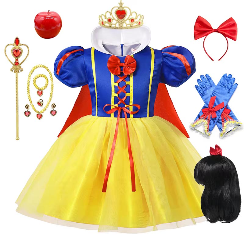 Baby Q Clothing - Vestido de princesa Blancanieves para niñas,
