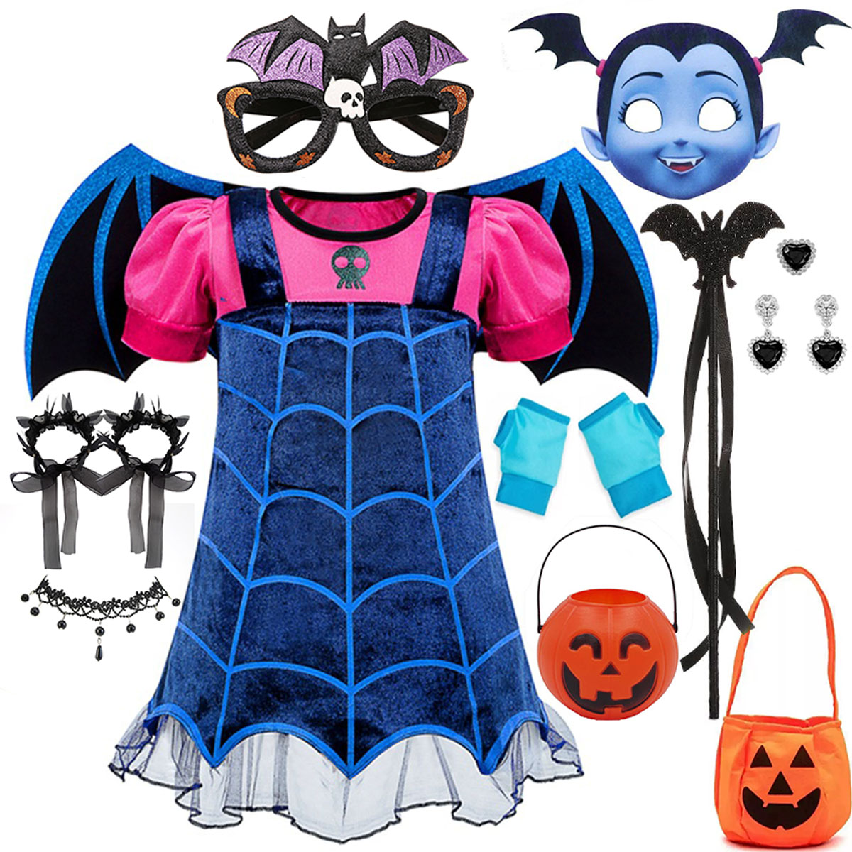 Baby Q Clothing - Disfraz de Vampiresa para Niña, Vestido