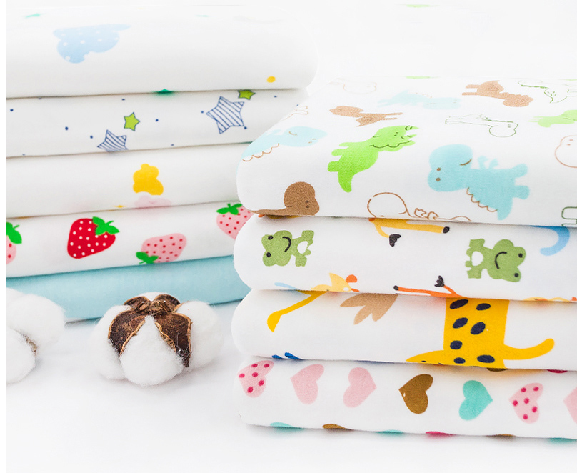 Baby Clothing Sewing - Tela de punto de algodón estampada,